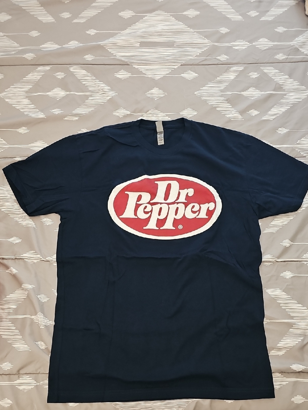 DUP LISTING-NWOT Next Level Apparel Navy Blue Tee w/ Dr Pepper Logo